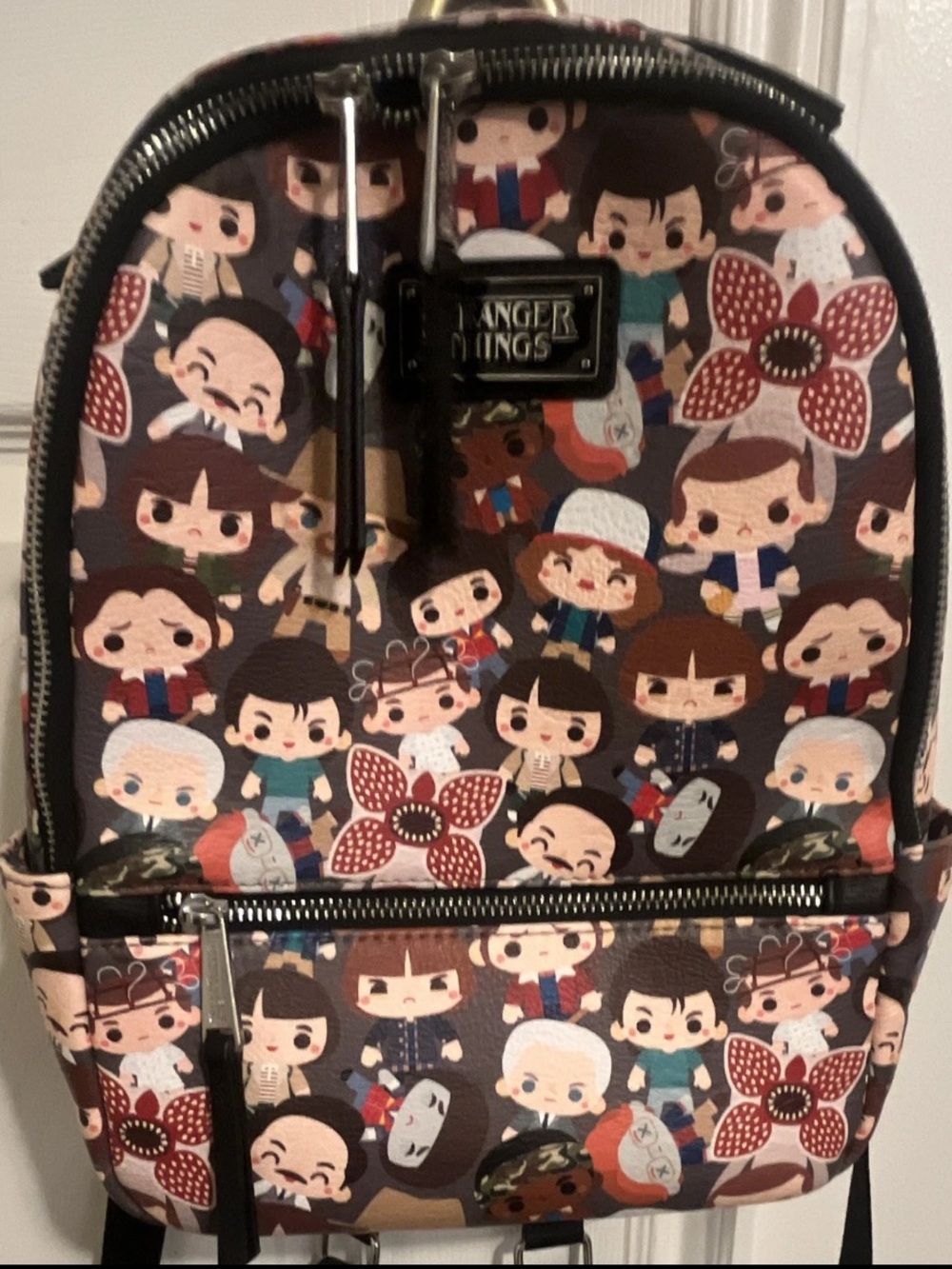Loungefly stranger things Brown Multi-Character Print Mini Backpack